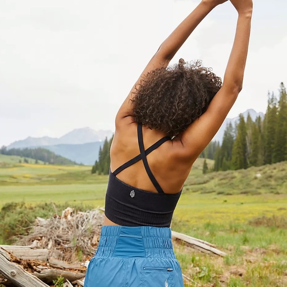 NWOT Free People Good Karma Cropped Tank in Washed Black Size XS/S (0-6) - Picture 5 of 8